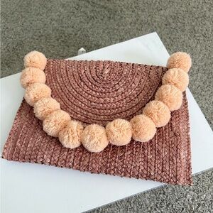 Pink and Peach Pom-Pom Woman’s clutch